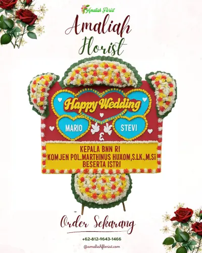 Karangan Papan Bunga Pernikahan di Cibitungwetan